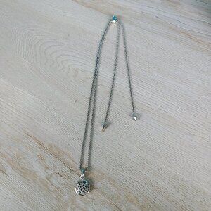 Kendra Scott Silver Filigree Coin Charm Necklace